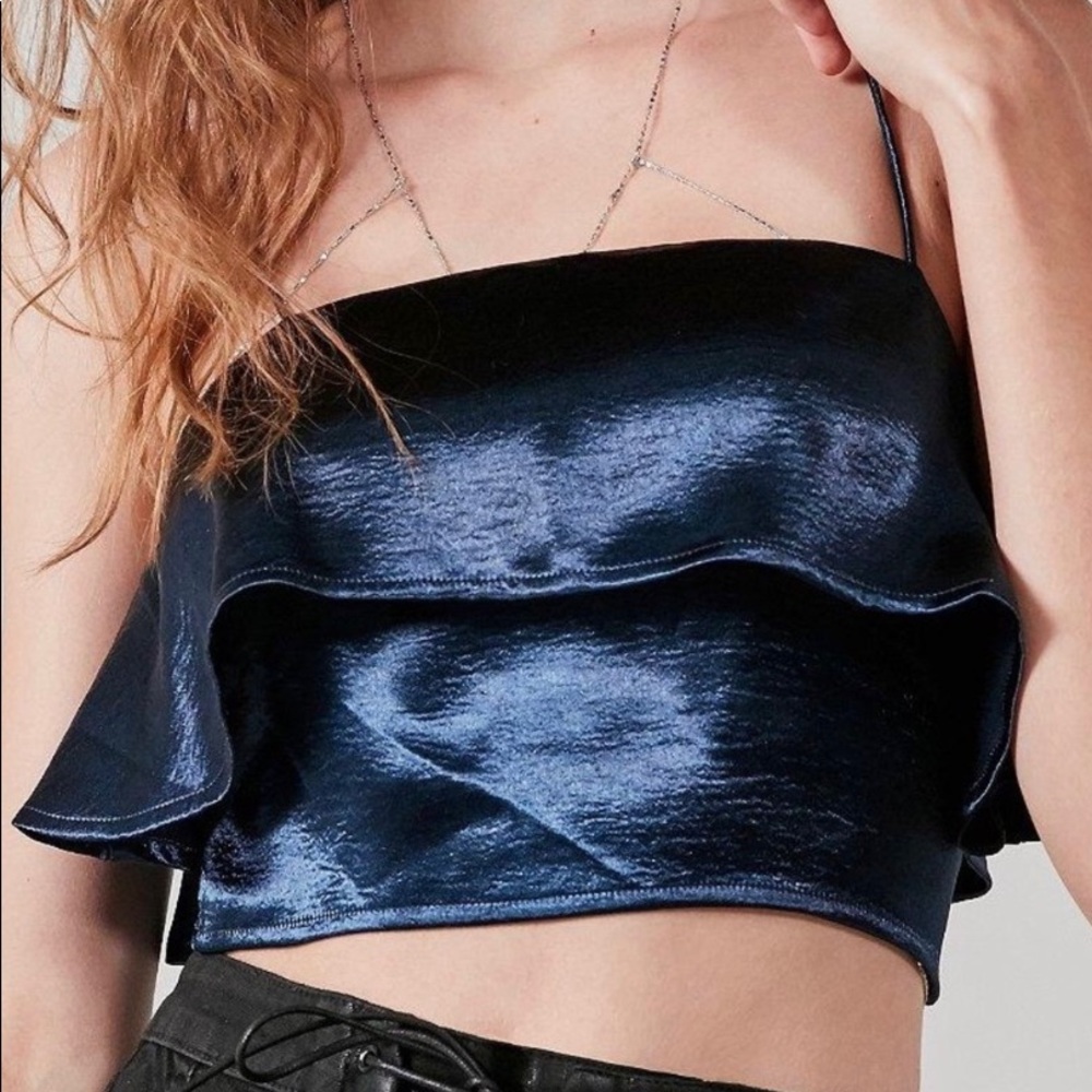 Urban Outfitters Satin Ruffled Crop Cami